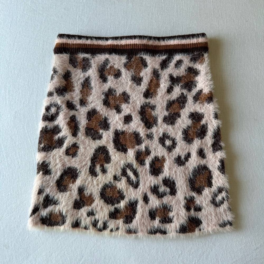 Wild Honey Leopard Print Fuzzy Mini Skirt